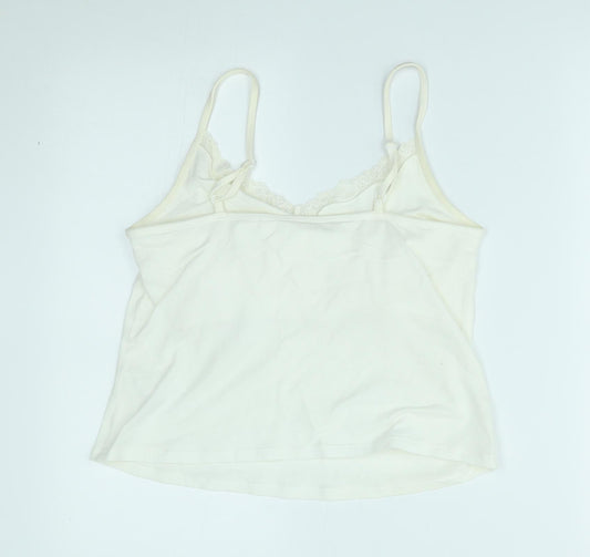 M&S Womens White   Cami Nightshirt Size 14  - cropped
