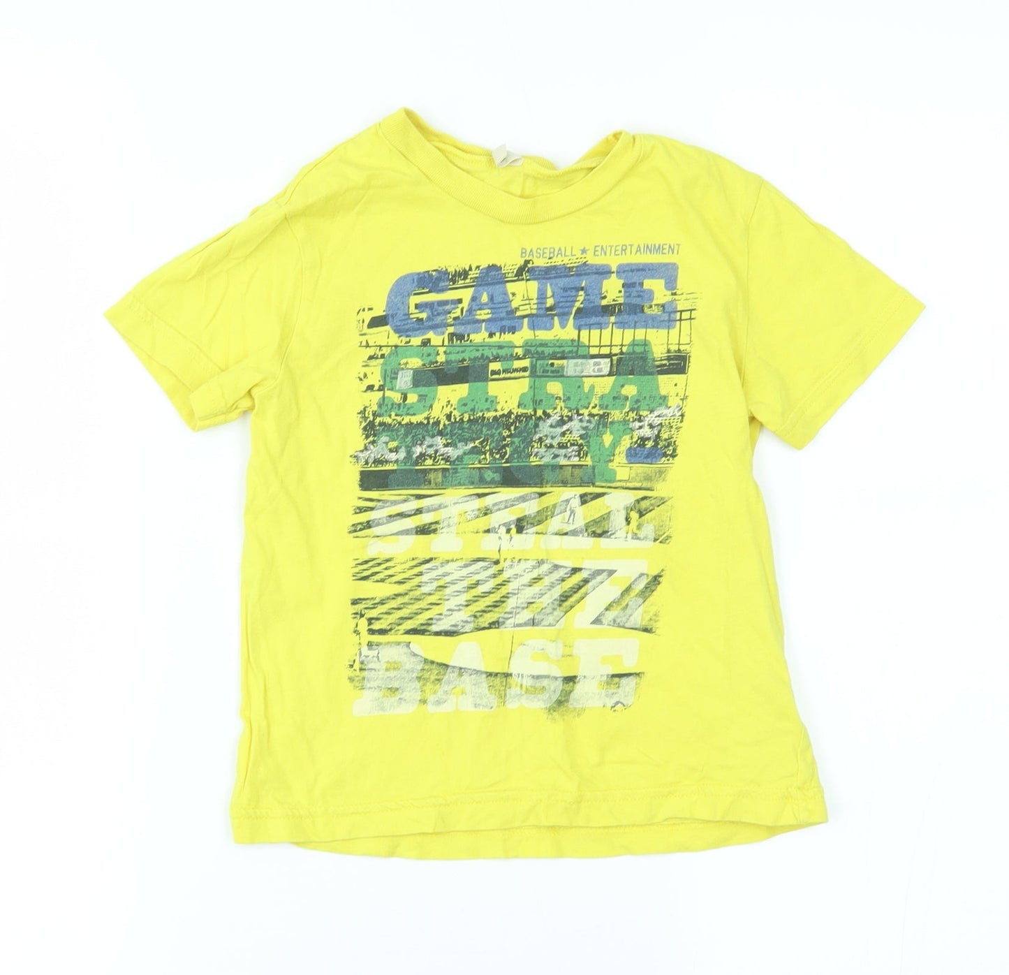 benetton Boys Yellow   Basic T-Shirt Size 3-4 Years  - Baseball