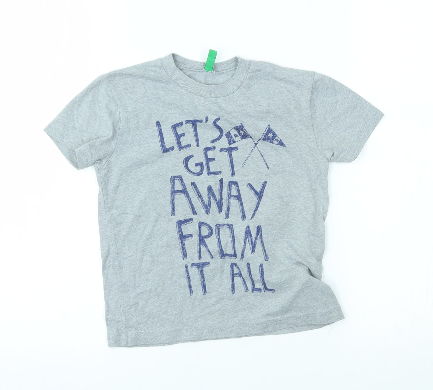 benetton Boys Grey   Basic T-Shirt Size 3-4 Years