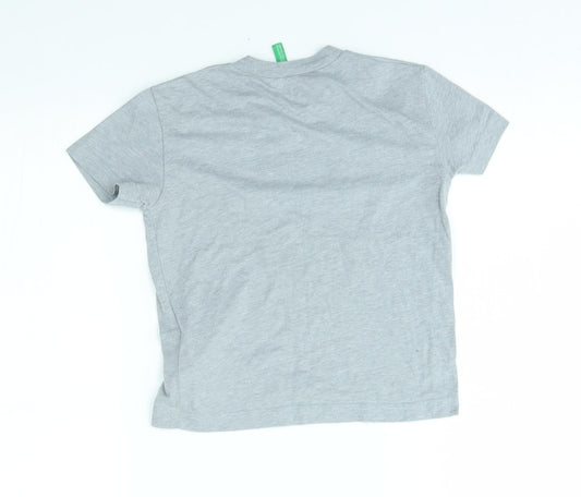 benetton Boys Grey   Basic T-Shirt Size 3-4 Years