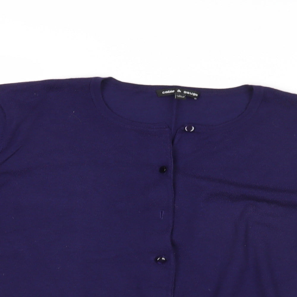 Cable & Gauge Womens Blue   Cardigan Jumper Size L
