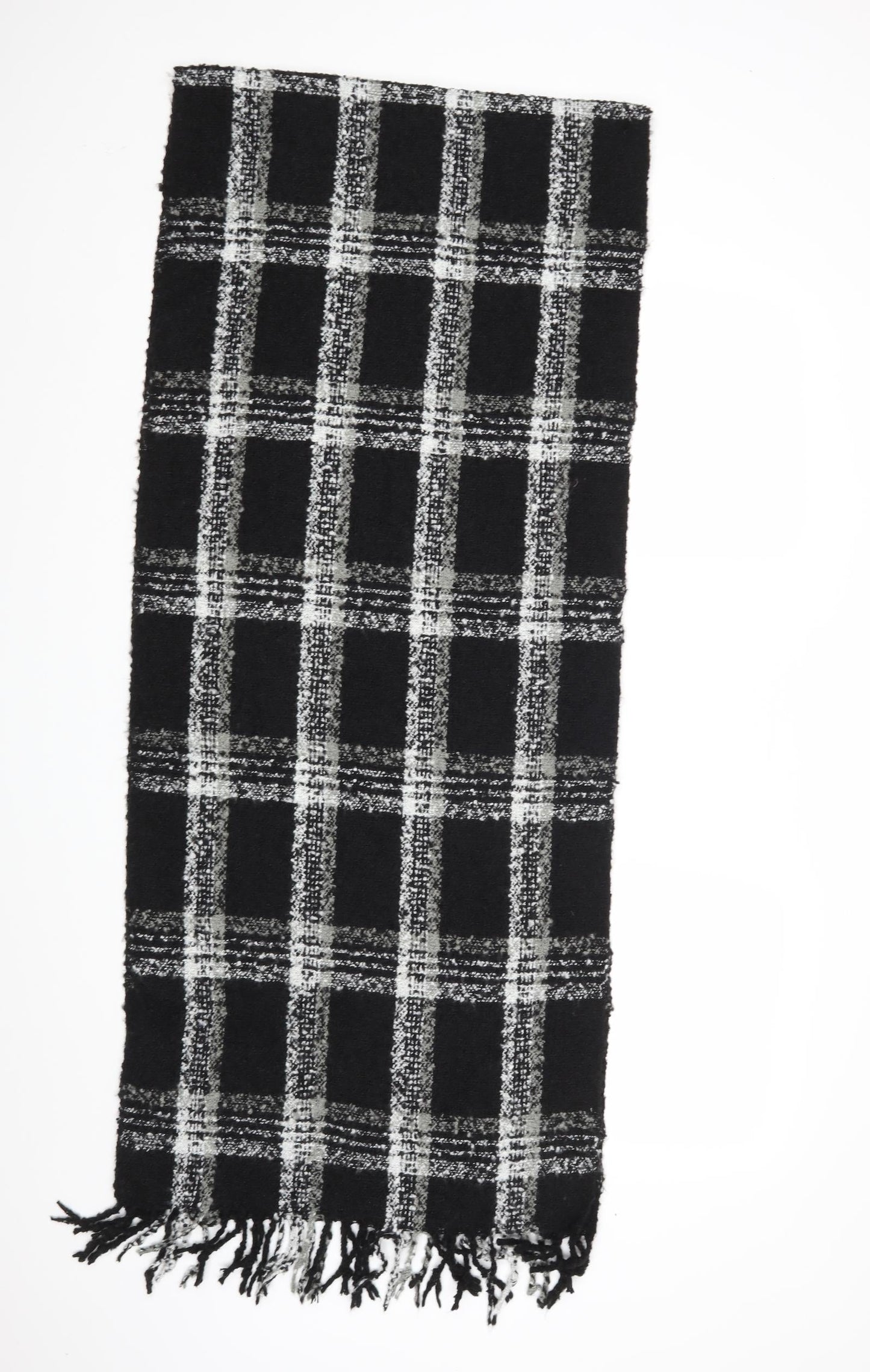 Preworn Unisex Black Check   Shawl/Wrap