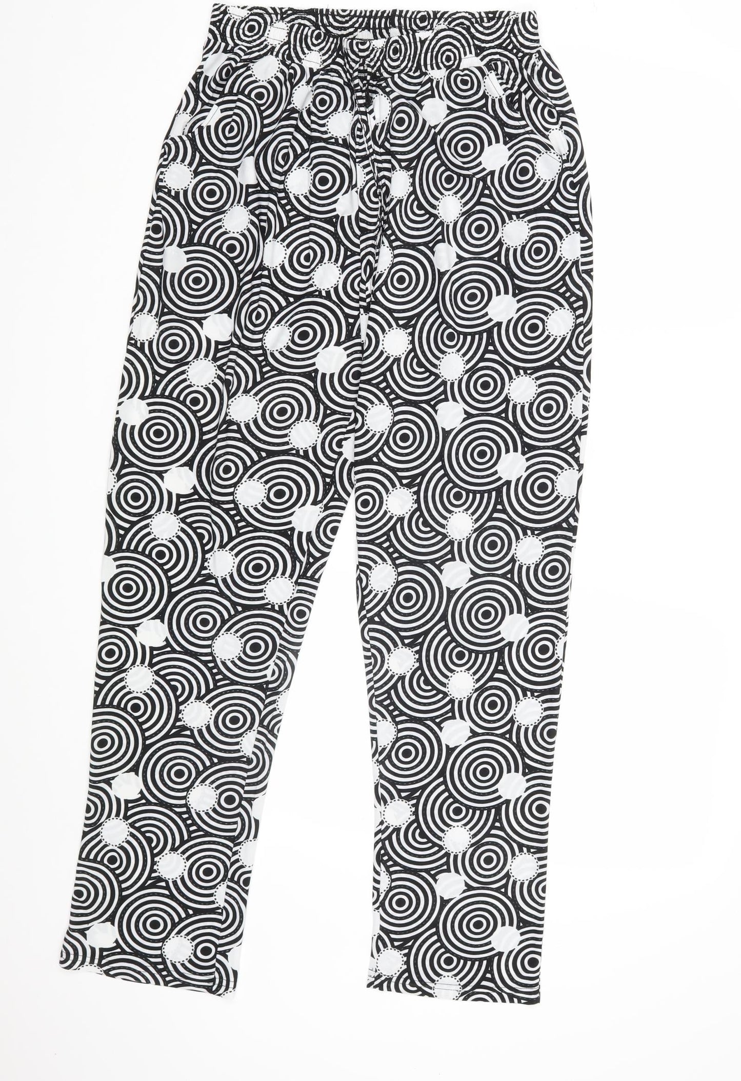 Preworn Womens Black Geometric  Trousers  Size S L30 in