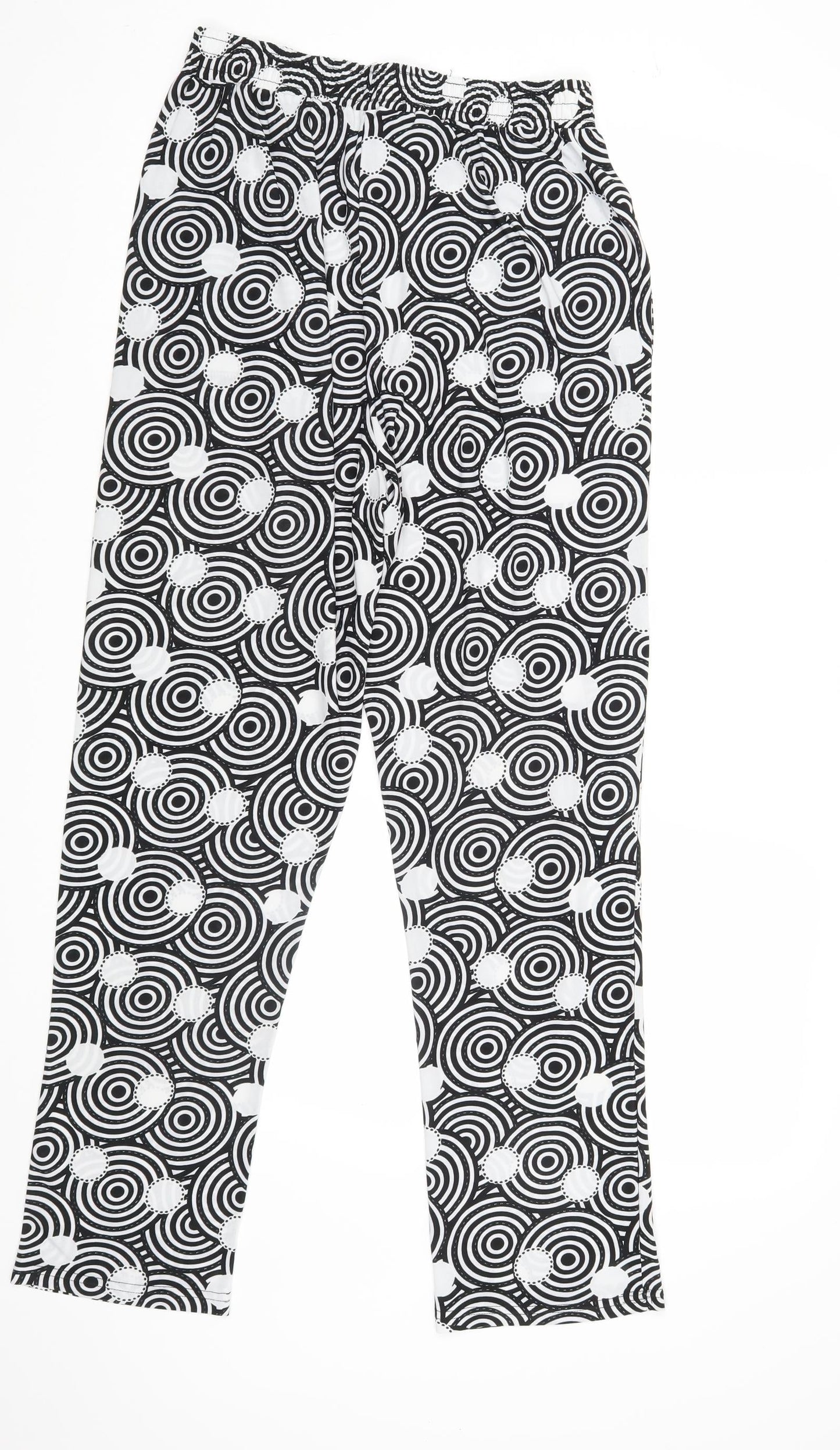 Preworn Womens Black Geometric  Trousers  Size S L30 in