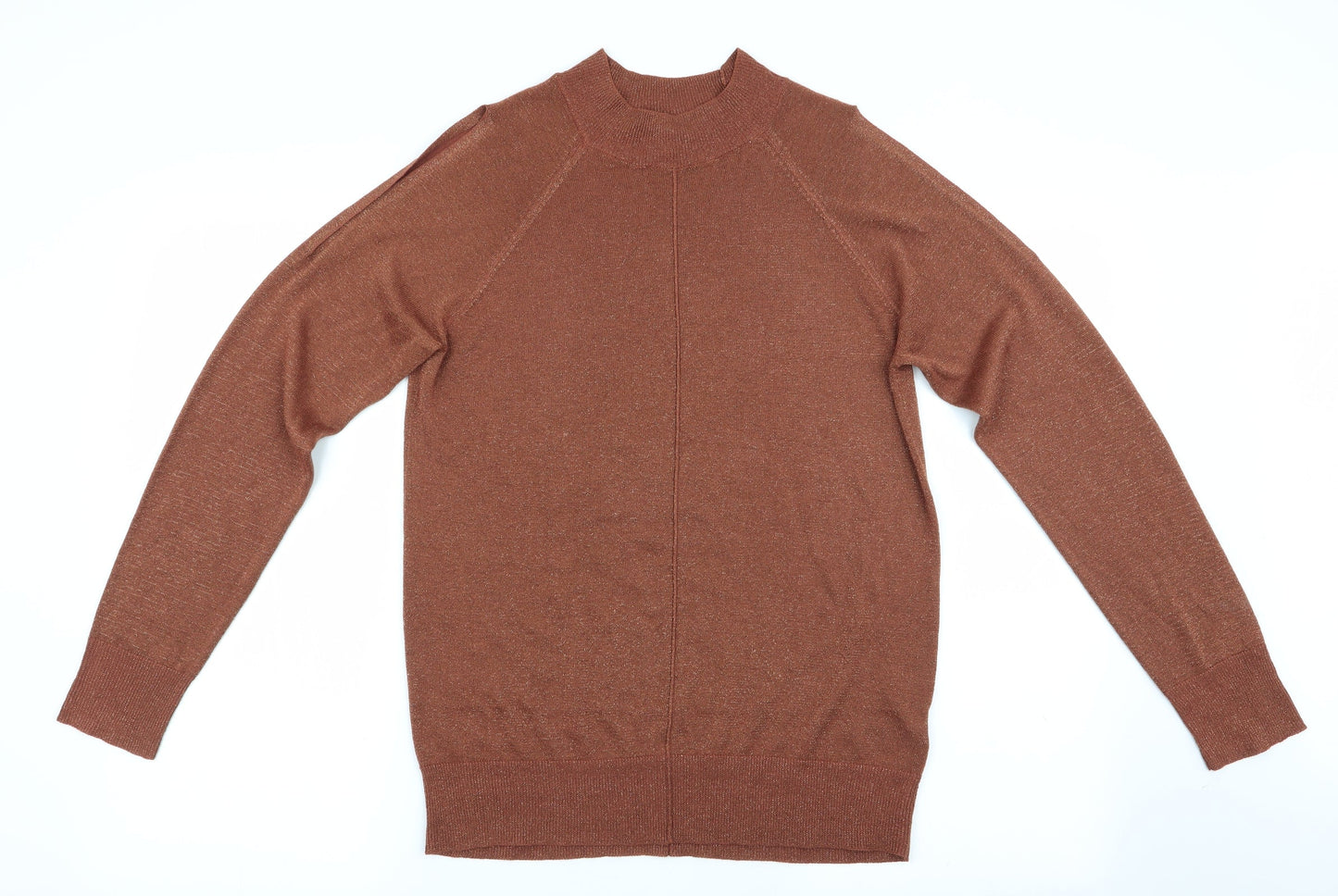 NEXT Womens Brown   Pullover Jumper Size 10  - Glitter effect - cut out shoulder