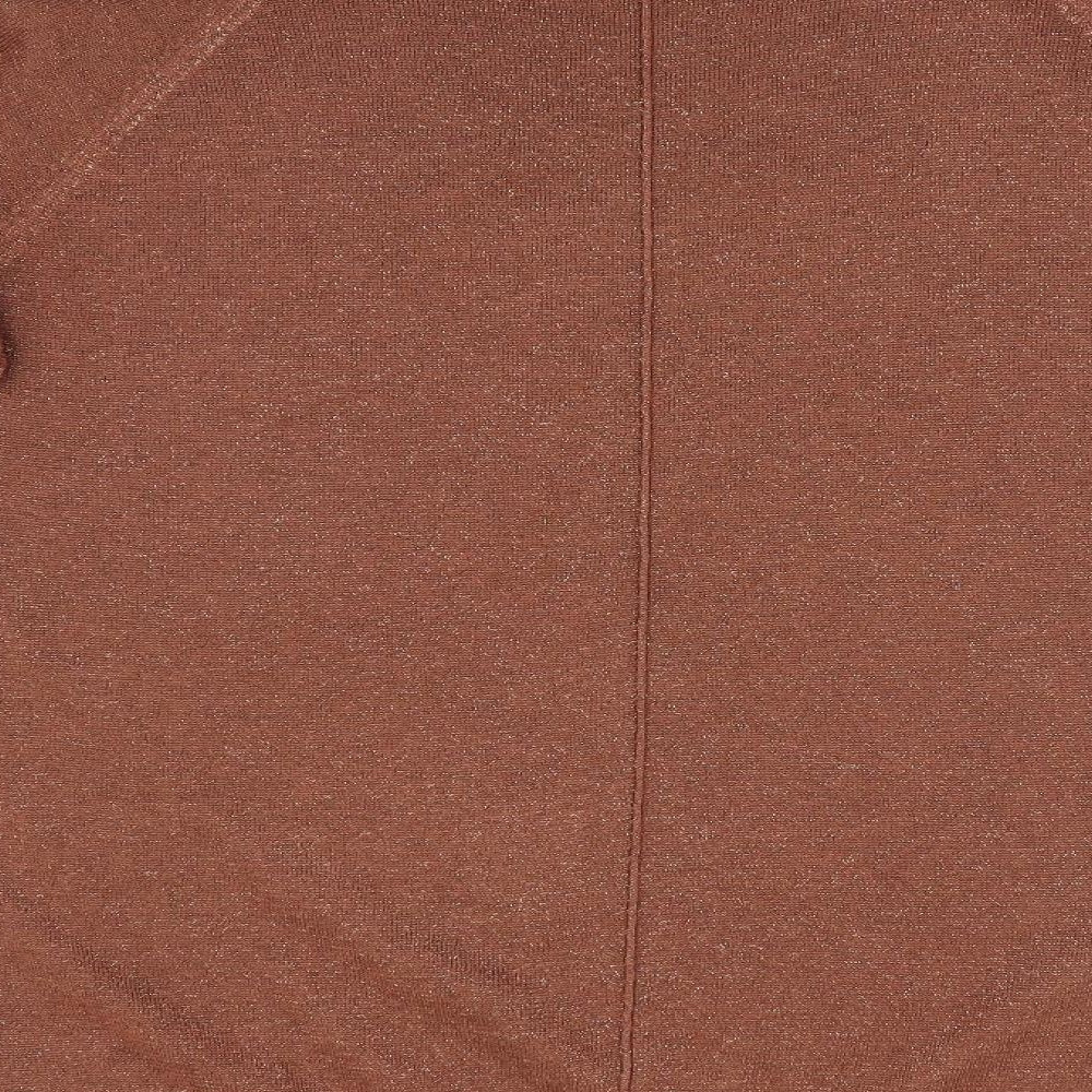 NEXT Womens Brown   Pullover Jumper Size 10  - Glitter effect - cut out shoulder