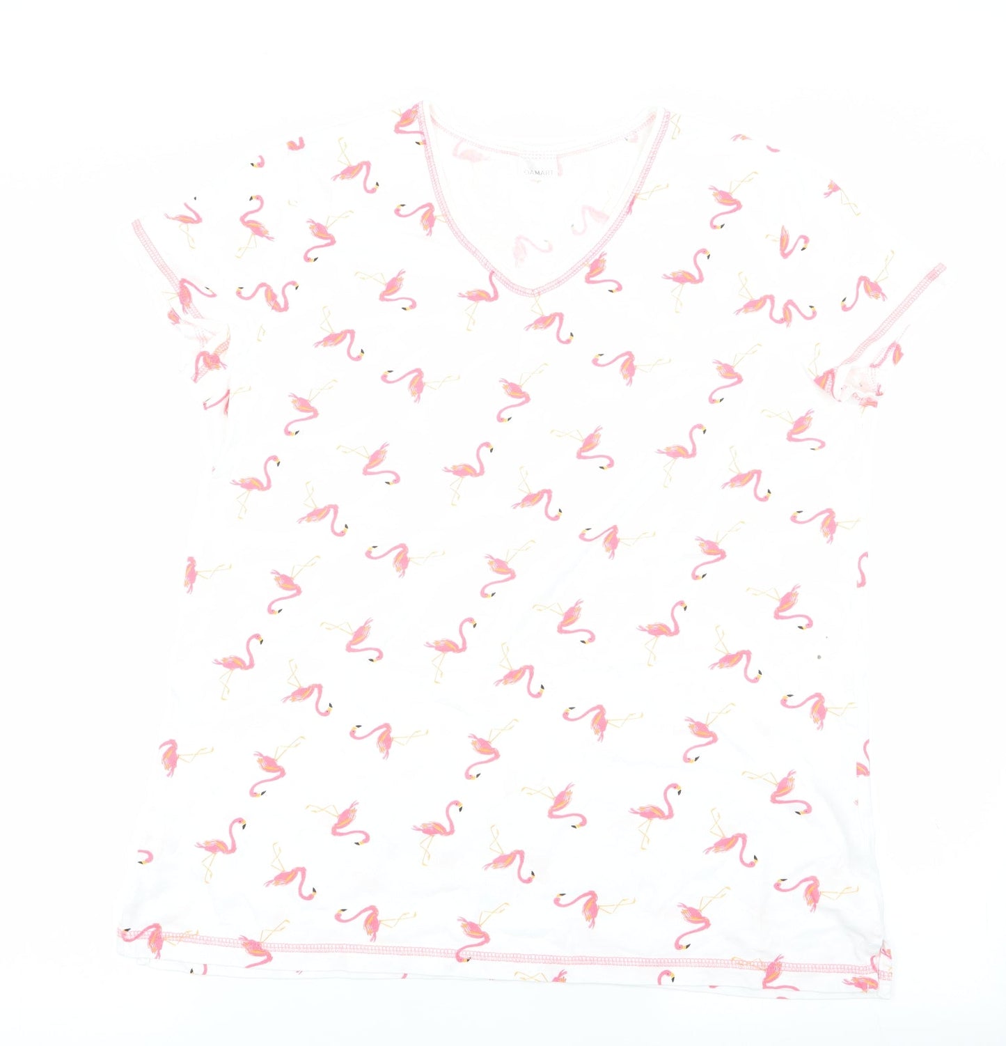 Damart Womens White Animal Print  Basic T-Shirt Size M