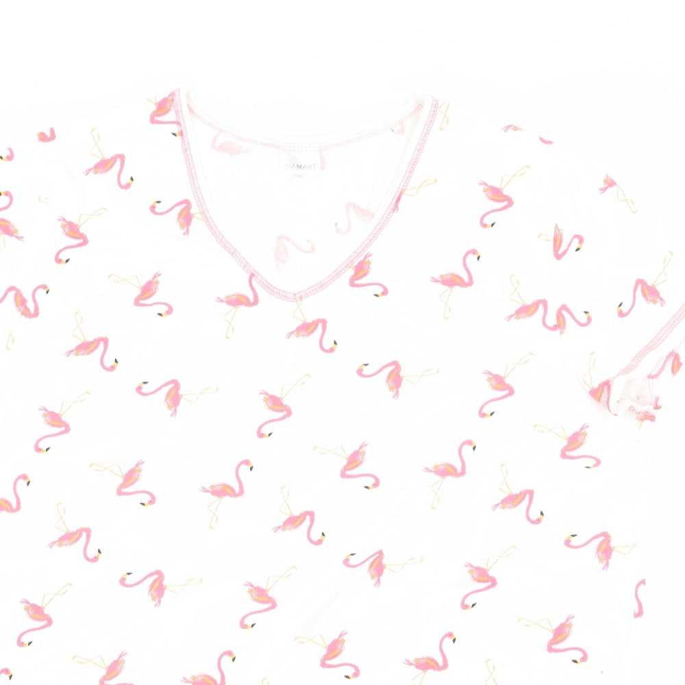 Damart Womens White Animal Print  Basic T-Shirt Size M