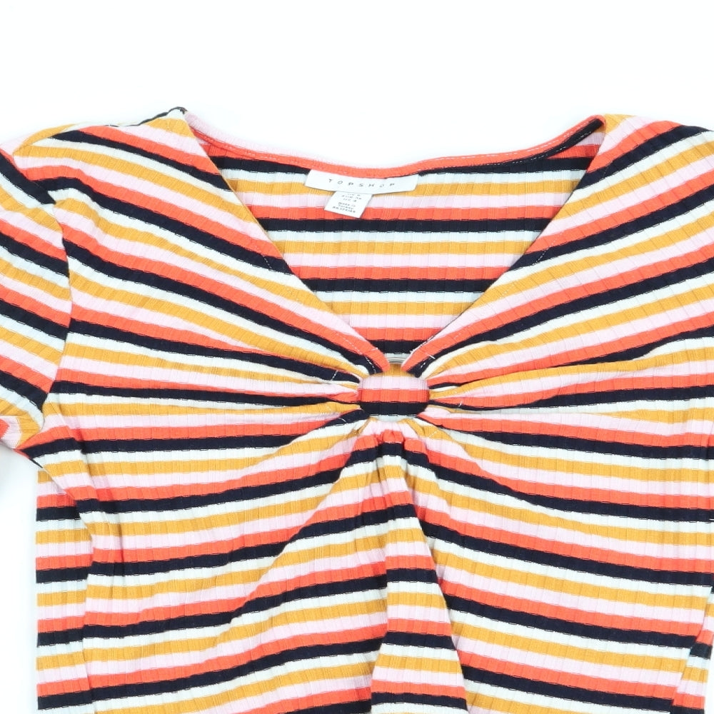 Primark Womens Orange Striped  Pullover Jumper Size 8