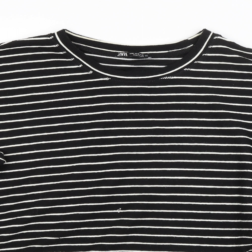 Zara Womens Black Striped  Pullover Jumper Size M