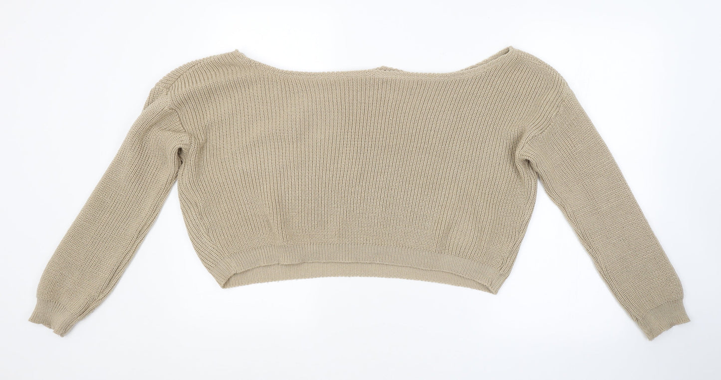 PRETTYLITTLETHING Womens Brown   Pullover Jumper Size L
