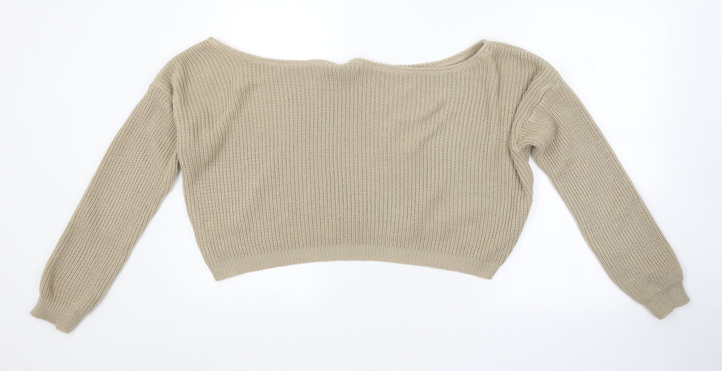 PRETTYLITTLETHING Womens Brown   Pullover Jumper Size L