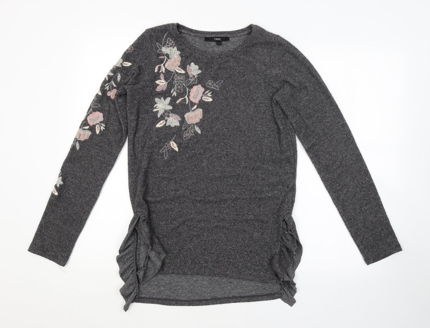 NEXT Womens Grey Floral  Pullover Jumper Size 6