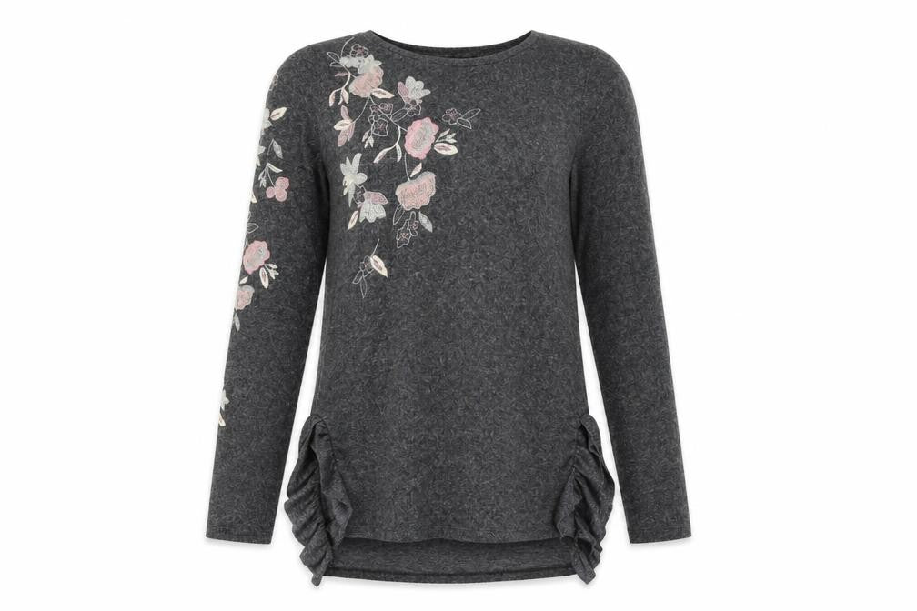 NEXT Womens Grey Floral  Pullover Jumper Size 6