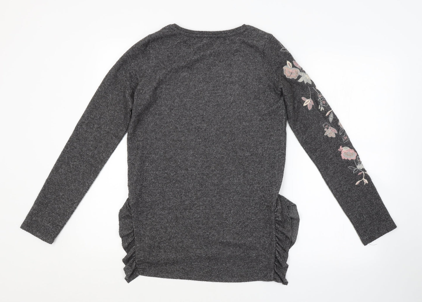 NEXT Womens Grey Floral  Pullover Jumper Size 6