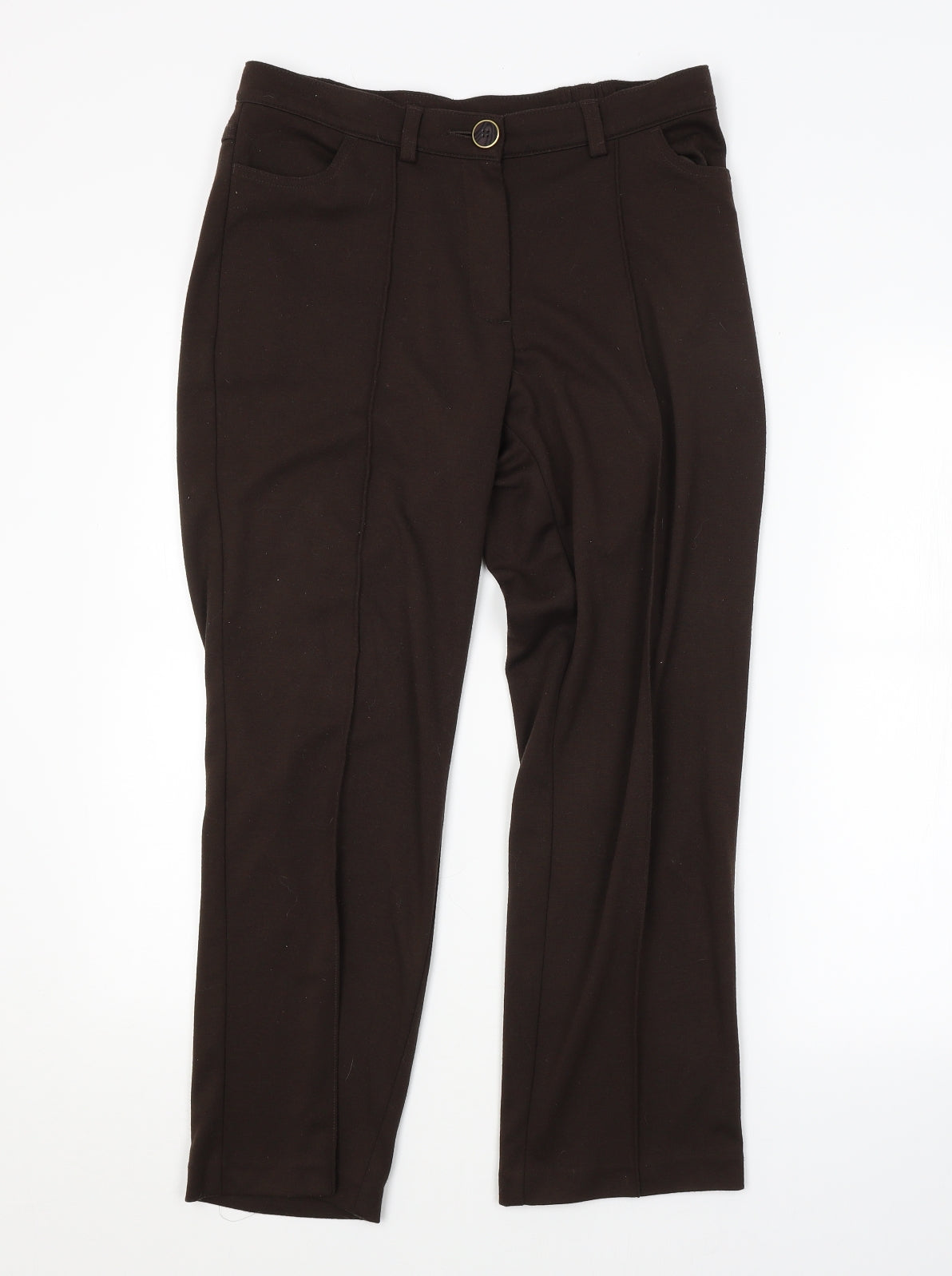 M&S Womens Brown   Trousers  Size 10 L26 in