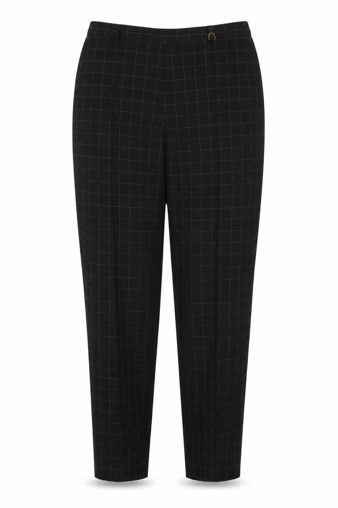 M&S Womens Brown Check  Trousers  Size 18 L26 in