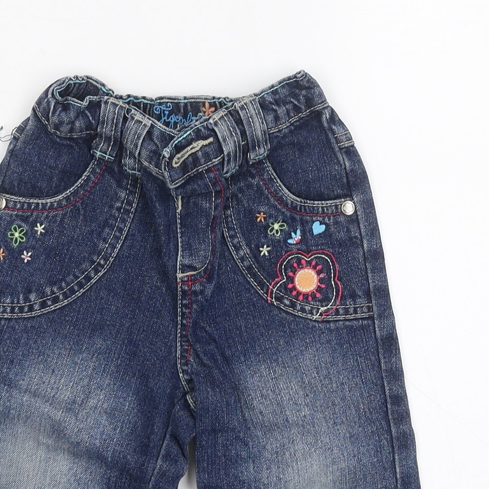tigerliy Girls Blue Floral   Jeans Size 9 Months