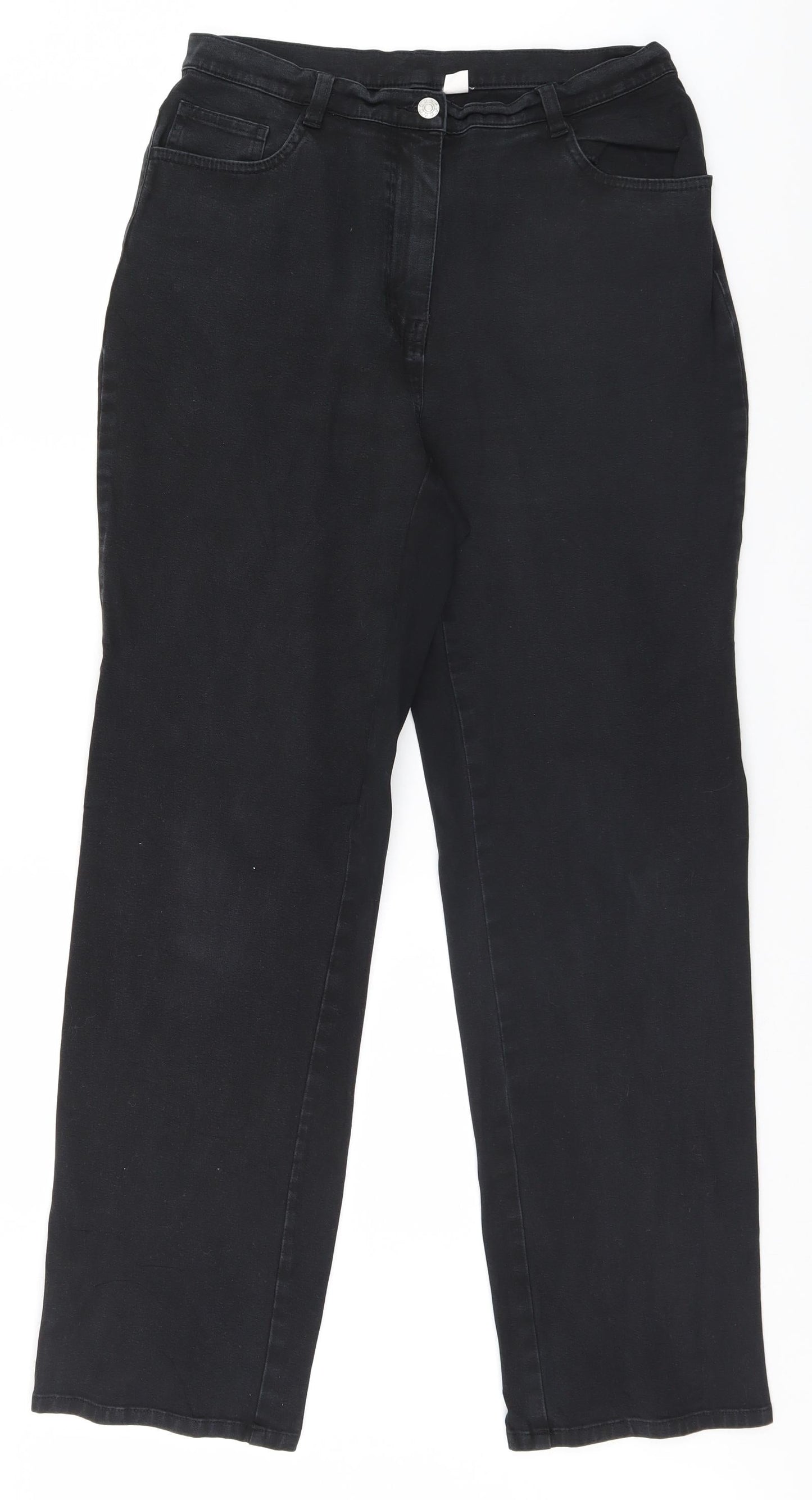 Preworn Womens Black   Trousers  Size 14 L28 in