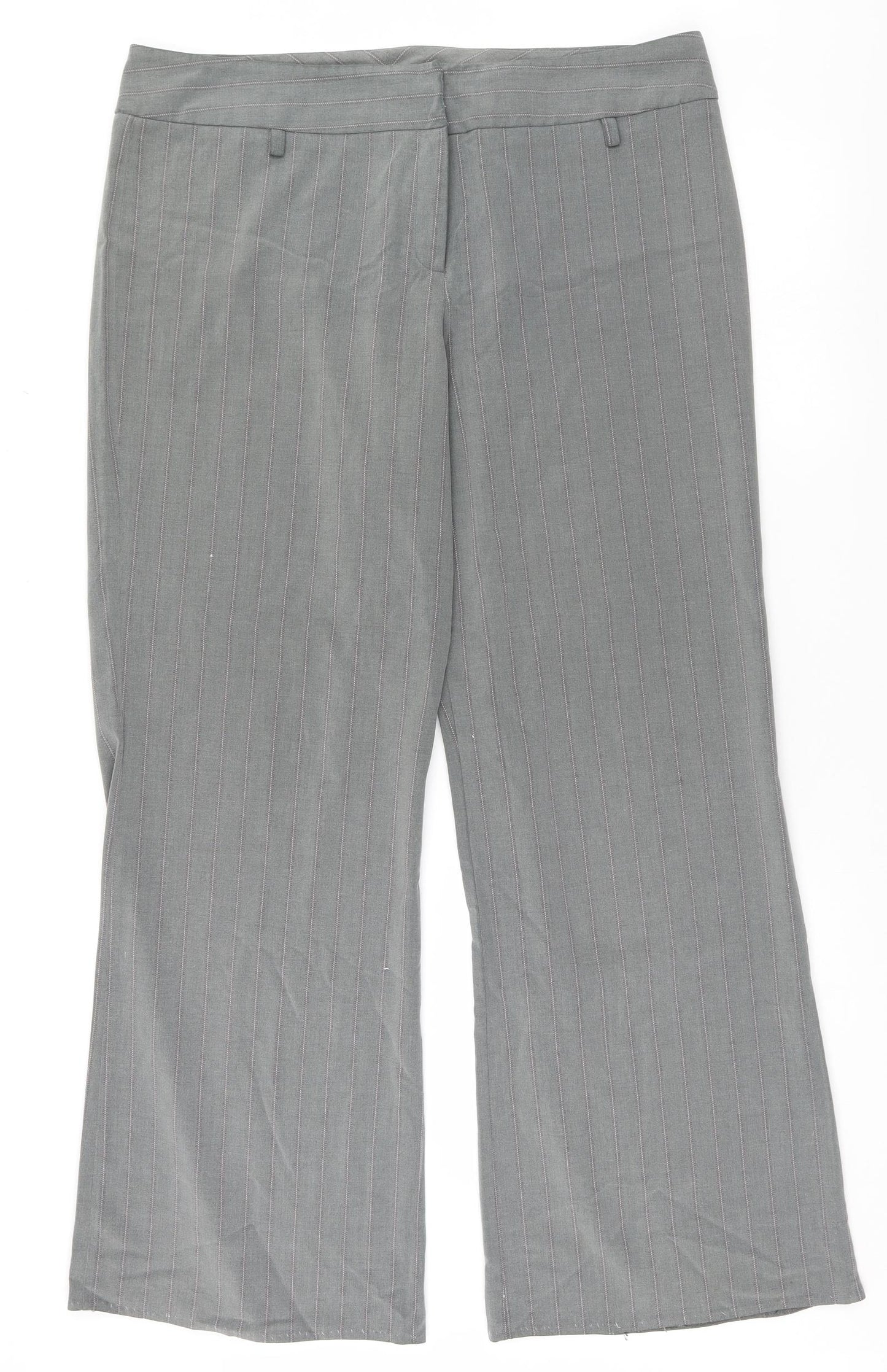 EVIE Womens Grey Striped  Trousers  Size 16 L30.5 in