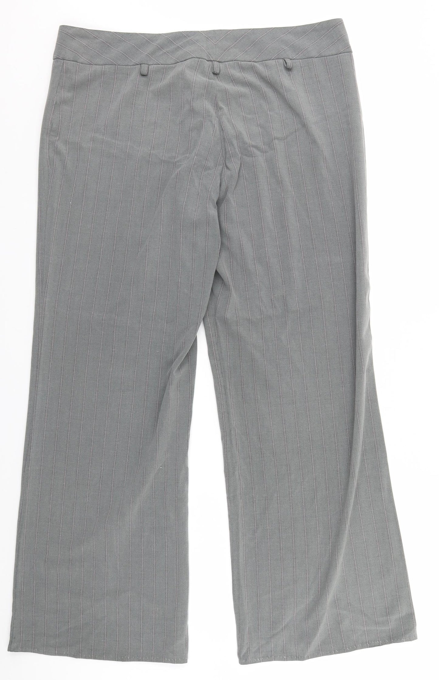 EVIE Womens Grey Striped  Trousers  Size 16 L30.5 in