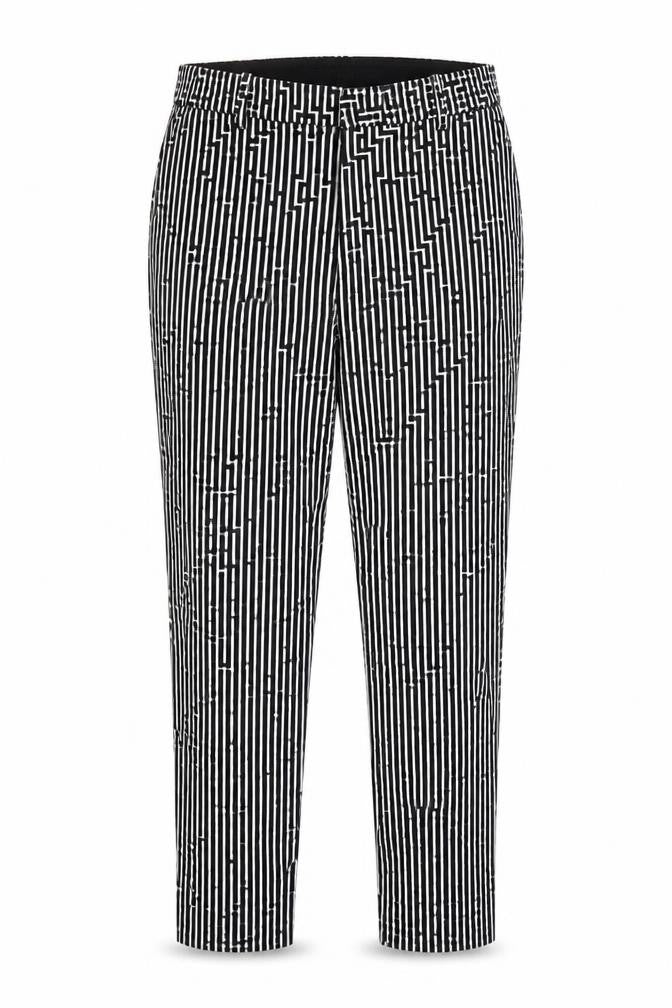 H&M Womens Black Geometric  Trousers  Size 6 L26 in