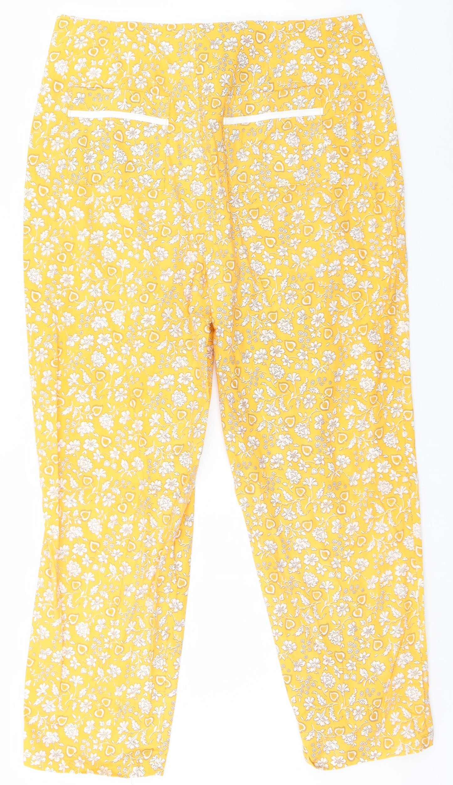 Preworn Womens Orange Floral  Trousers  Size M L24 in