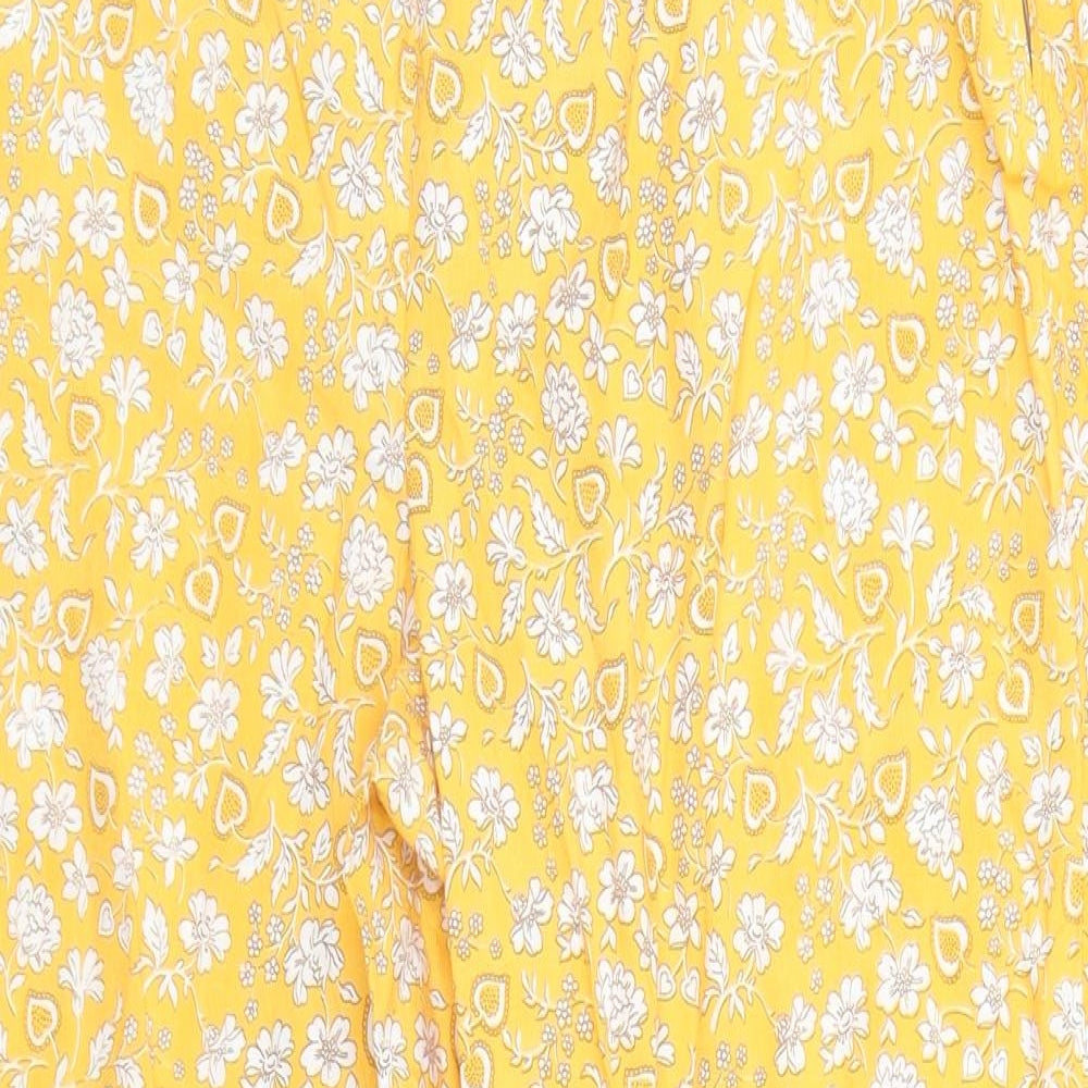 Preworn Womens Orange Floral  Trousers  Size M L24 in