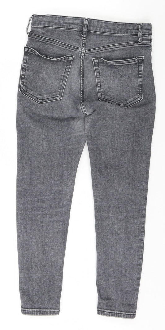Topshop Womens Grey   Straight Jeans Size S L22 in