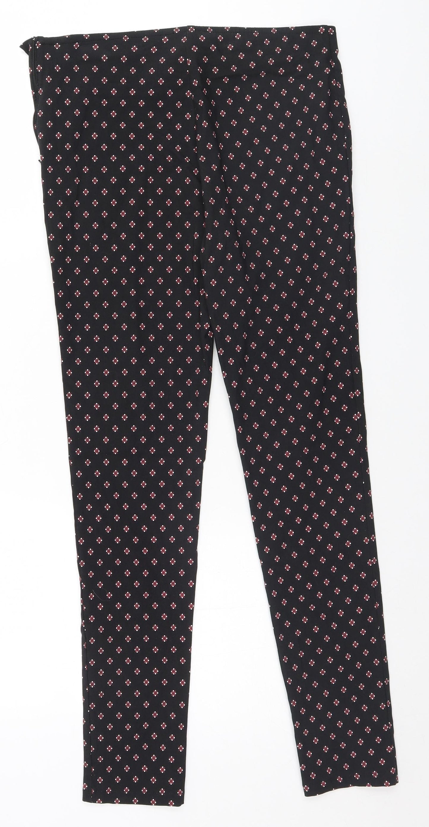 Atmosphere Womens Black Geometric  Trousers  Size 10 L26.5 in