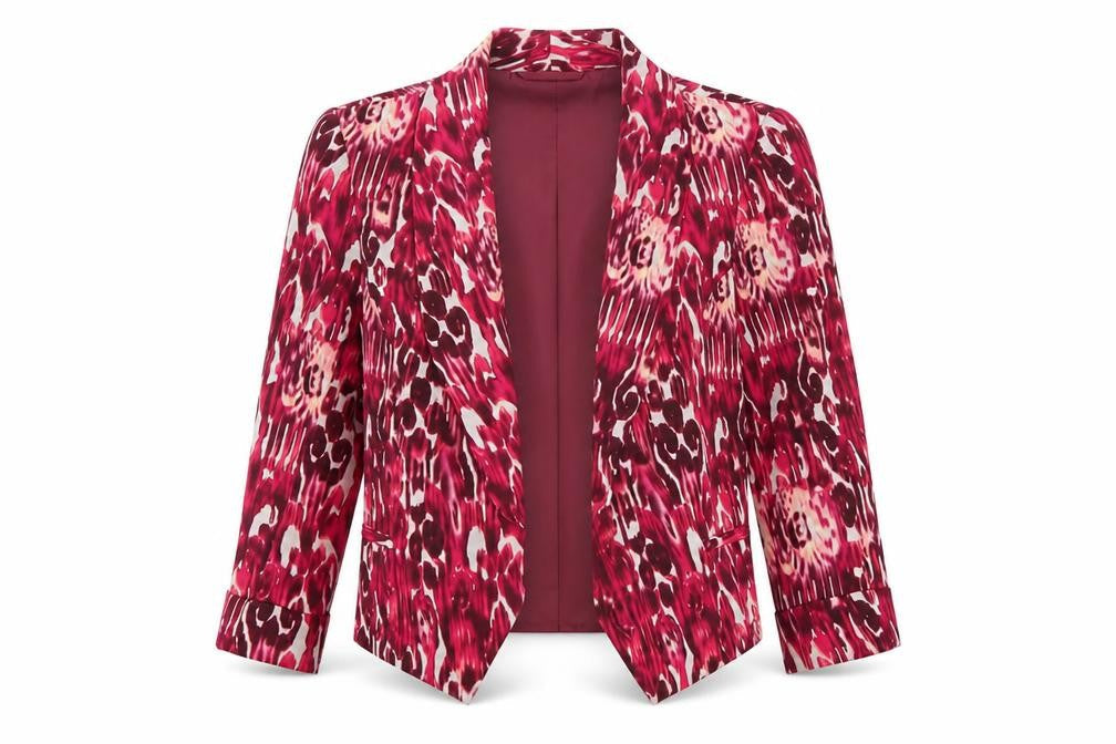 Front view of Papaya women’s multicoloured jacket suit jacket, size UK 10
