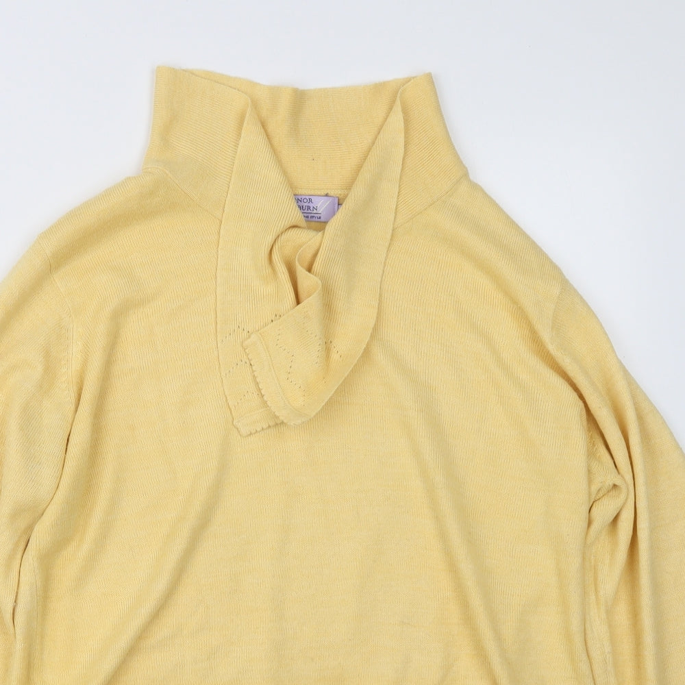 EWM Womens Yellow  Knit Pullover Jumper Size 14