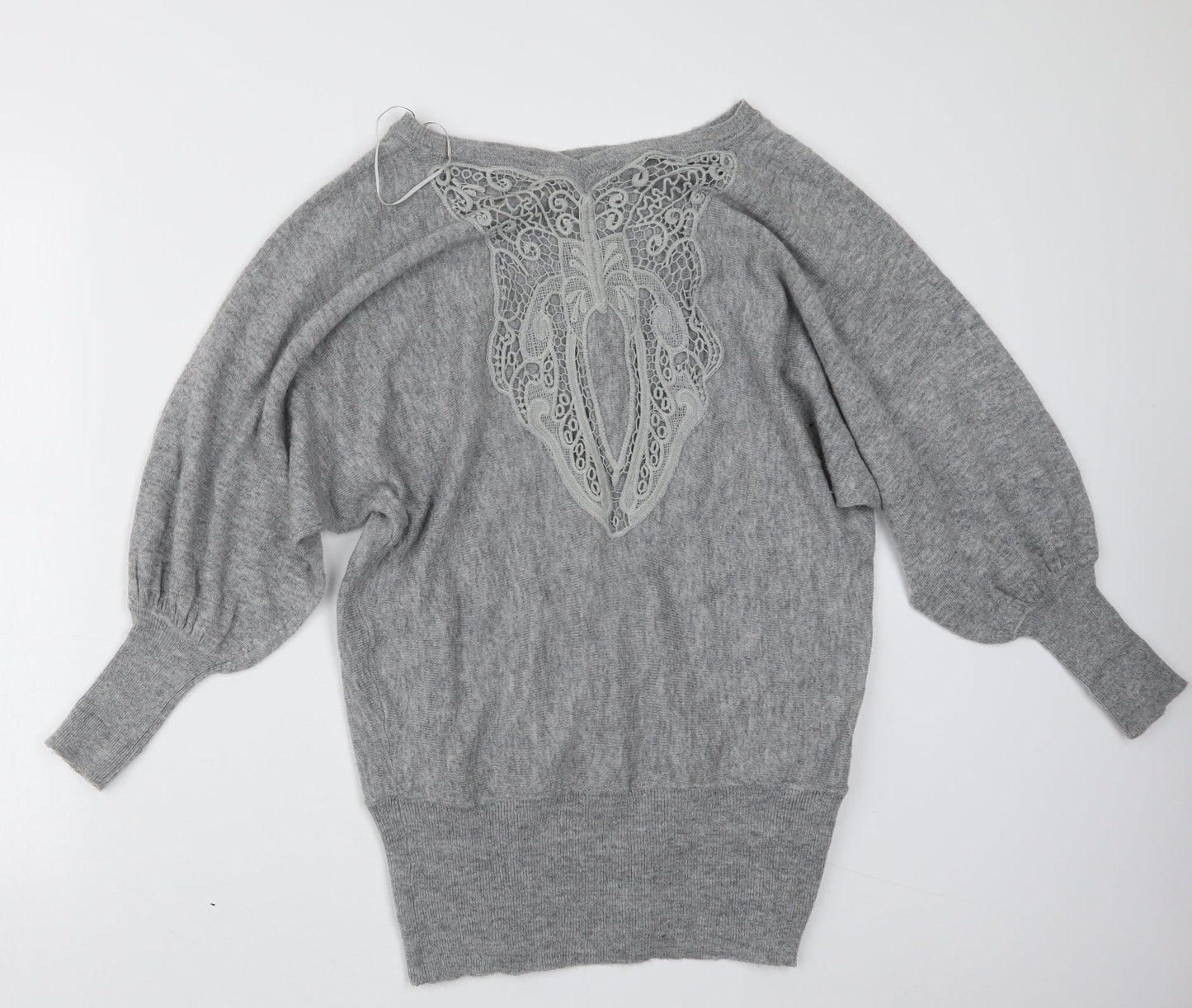 Voulez-Vous Womens Grey  Knit Pullover Jumper Size M