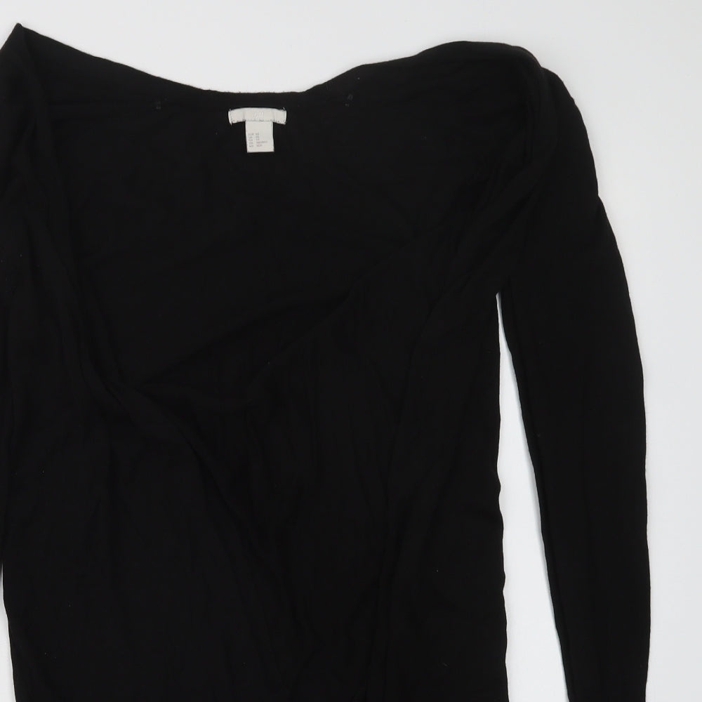 H&M Womens Black  Knit Cardigan Jumper Size XS