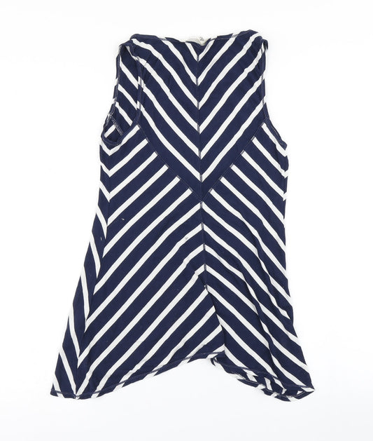 Max Studio Womens Blue Striped  Basic Tank Size S