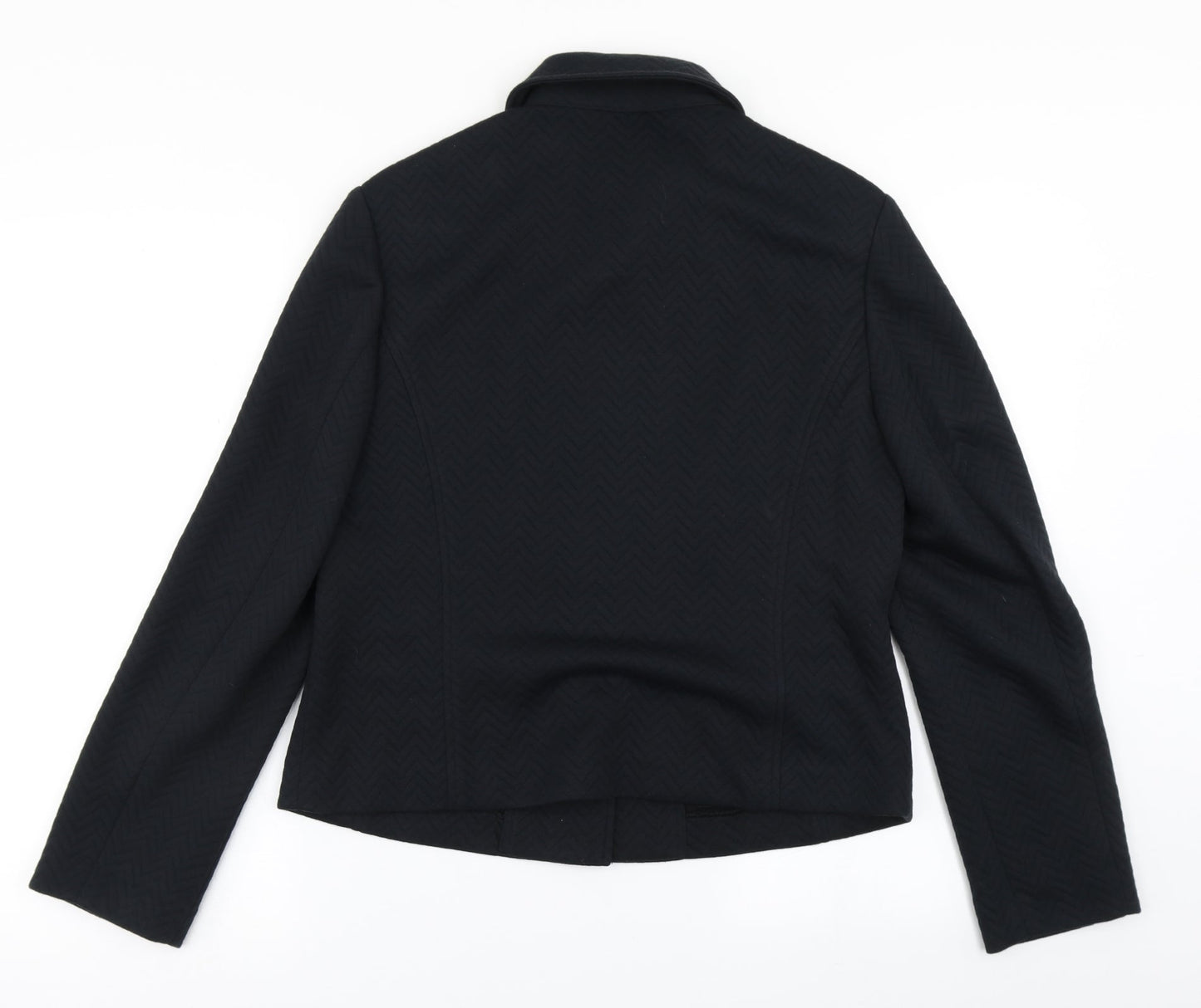 Bianca Womens Blue Herringbone  Jacket  Size 12