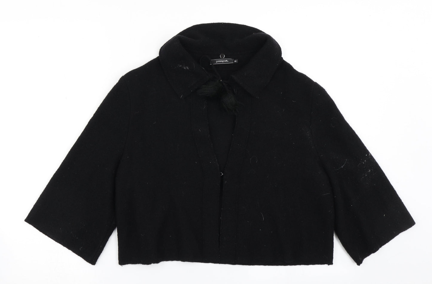 Passport Womens Black  Knit Cardigan Jumper Size 10