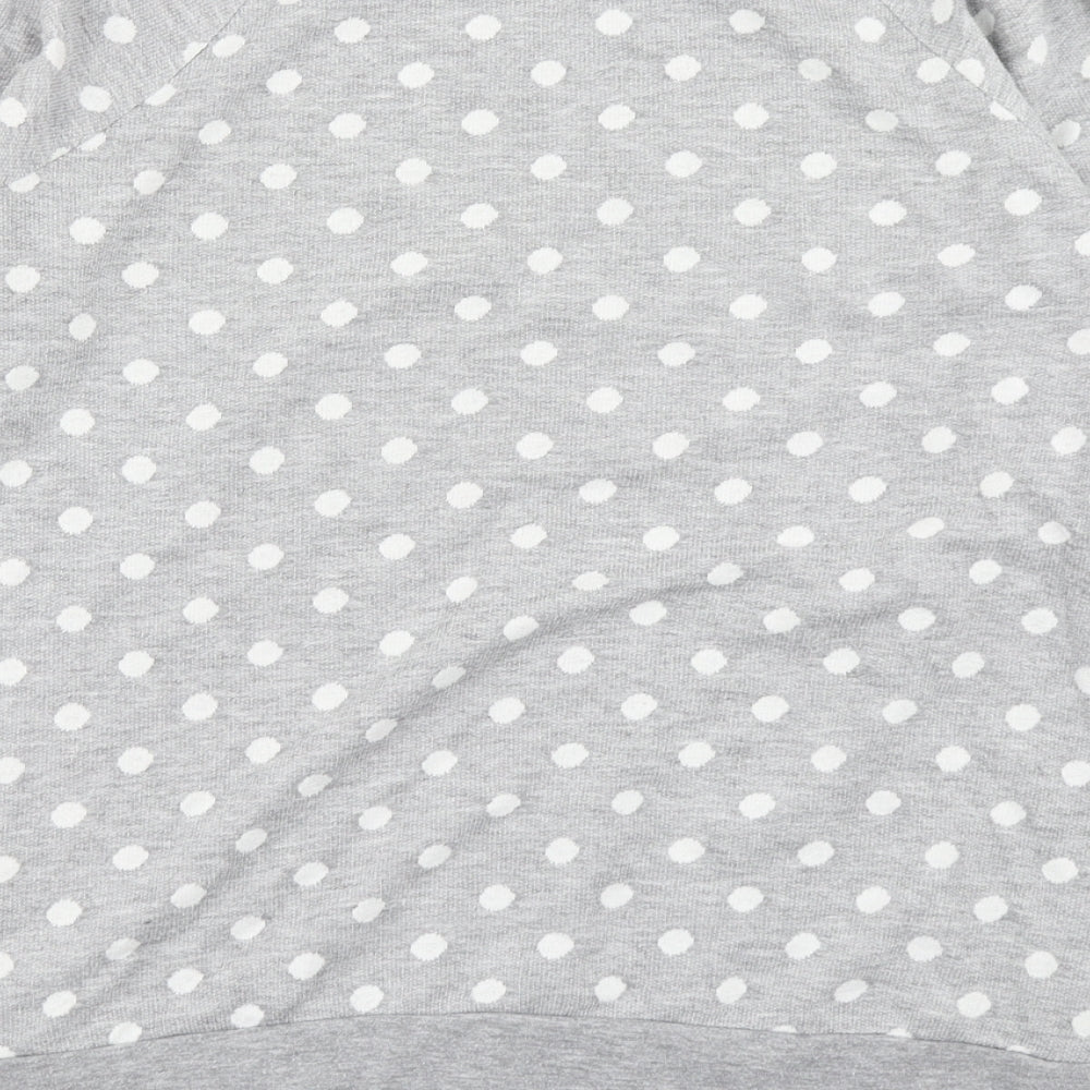 Papaya Womens Grey Polka Dot  Pullover Sweatshirt Size 8