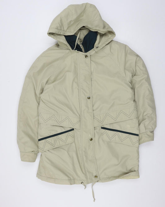 Jessica Reid Womens Beige   Parka Coat Size 14