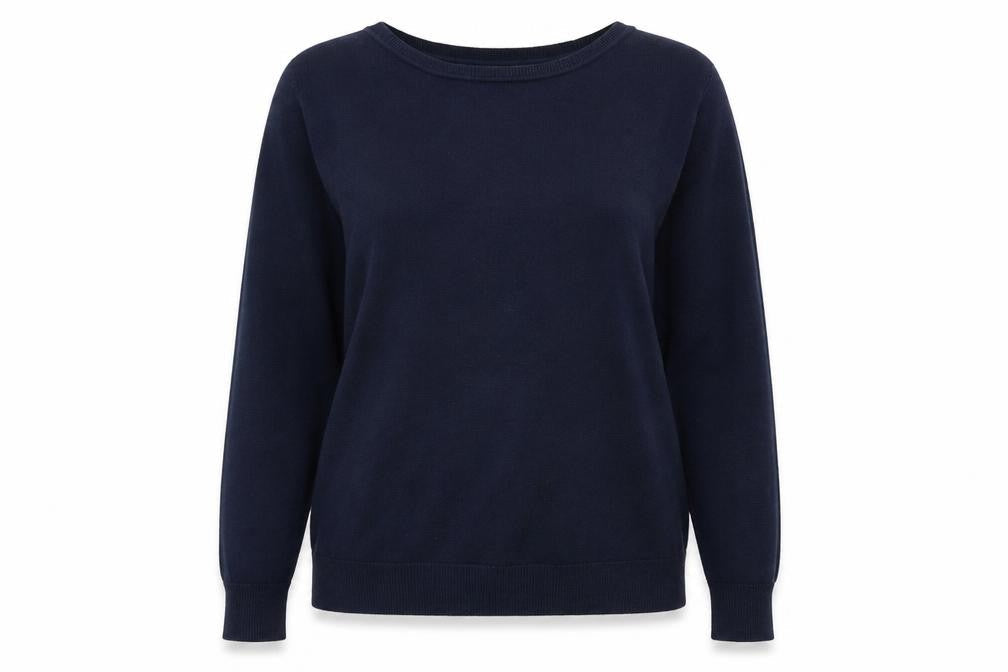 Front view of Atmosphere women’s blue knit jumper, size UK 16