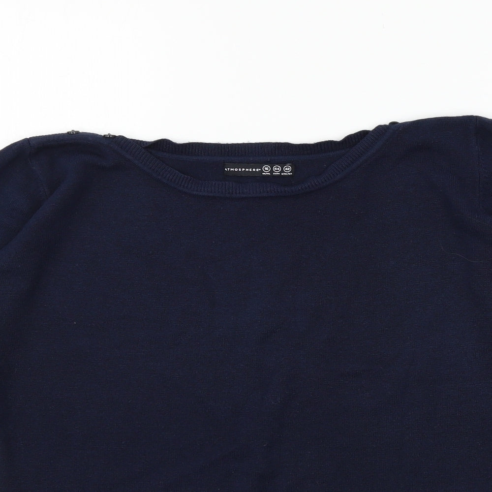 Atmosphere Womens Blue  Knit Pullover Jumper Size 16