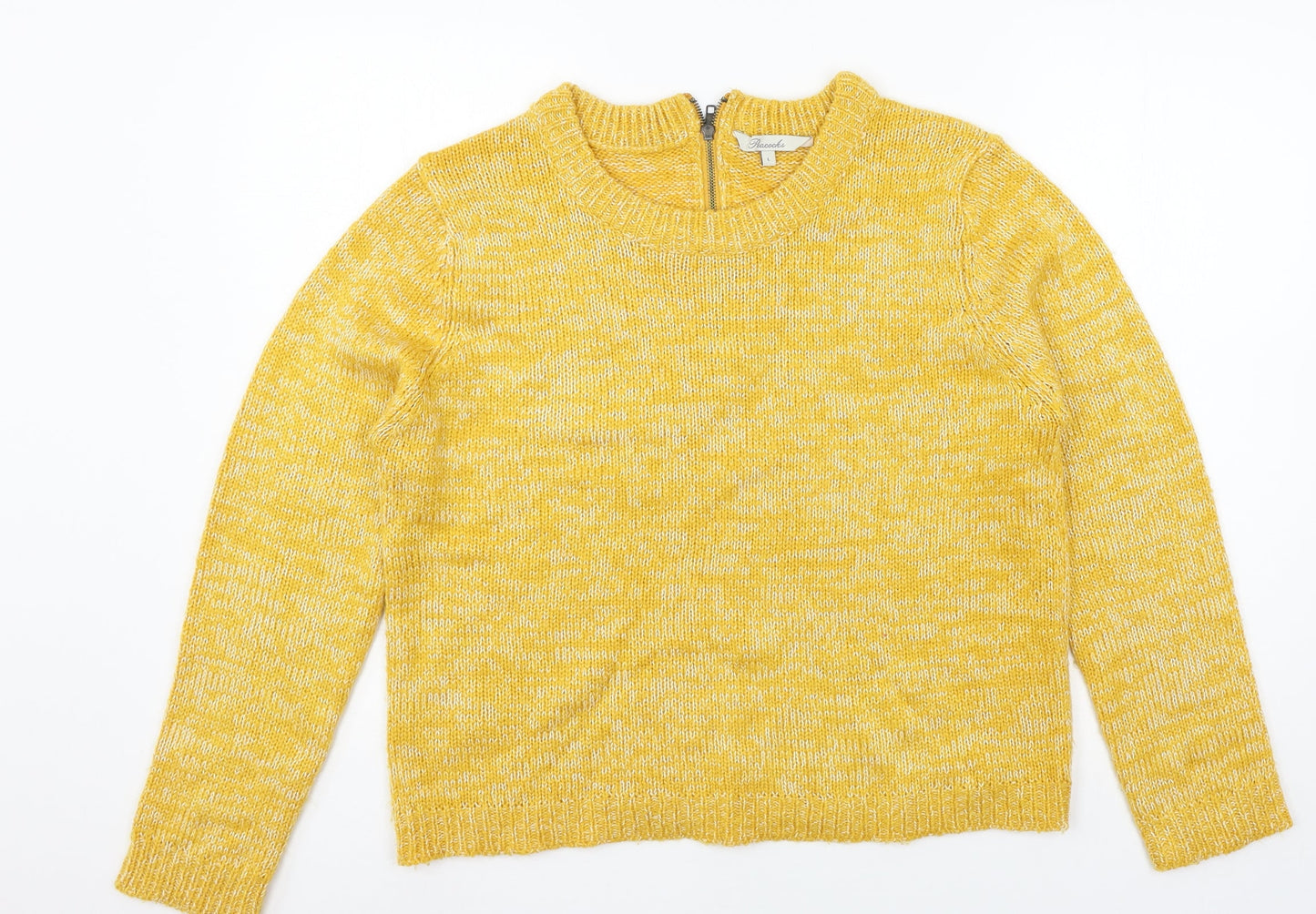 Peacocks Womens Yellow  Knit Pullover Jumper Size L