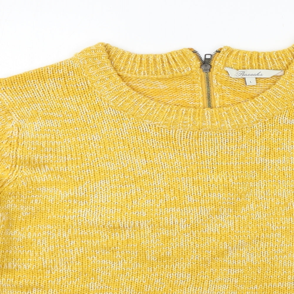 Peacocks Womens Yellow  Knit Pullover Jumper Size L