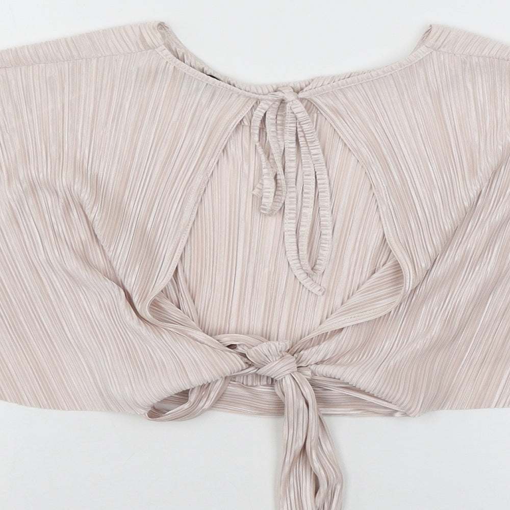 Love  Womens Pink  Satin Basic Blouse Size XS