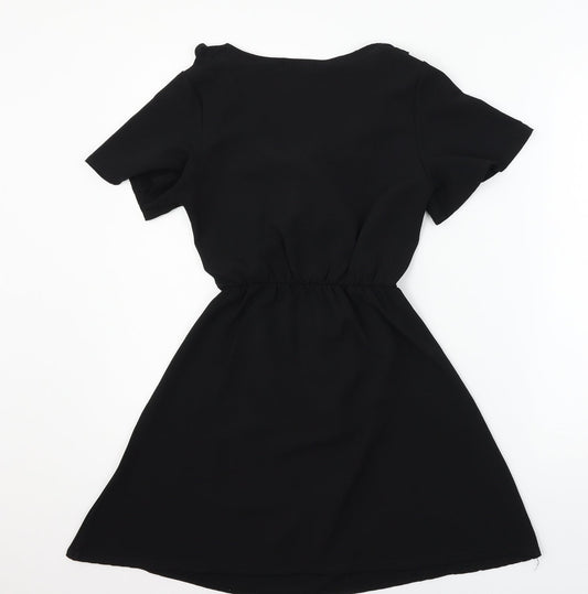 PRETTYLITTLETHING Womens Black   T-Shirt Dress  Size 4