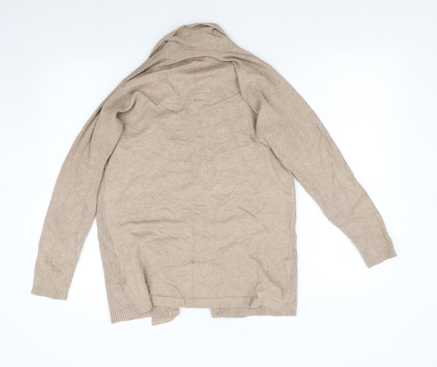 BM Collection Womens Beige  Knit Cardigan Jumper Size M