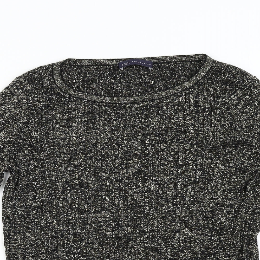 M&S Womens Gold  Knit Pullover Jumper Size L