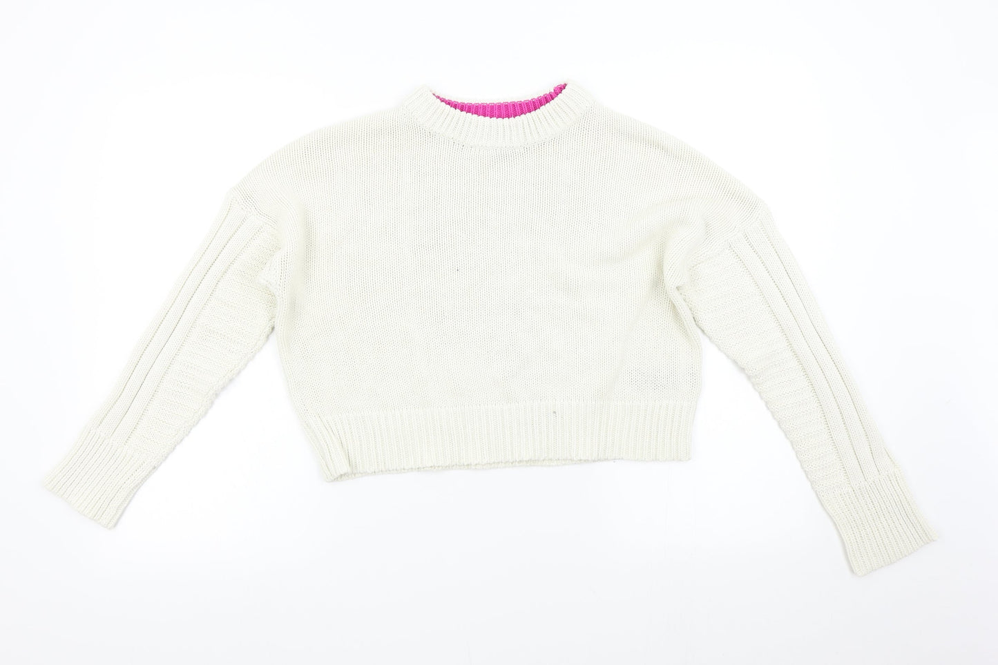 Topshop Womens Ivory  Knit Pullover Jumper Size S