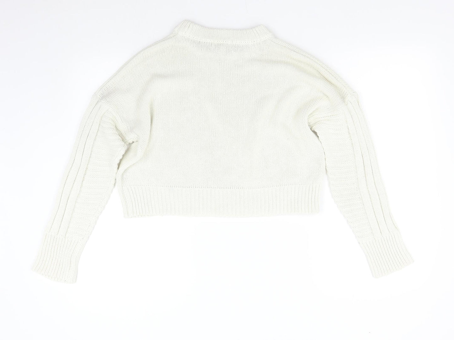 Topshop Womens Ivory  Knit Pullover Jumper Size S
