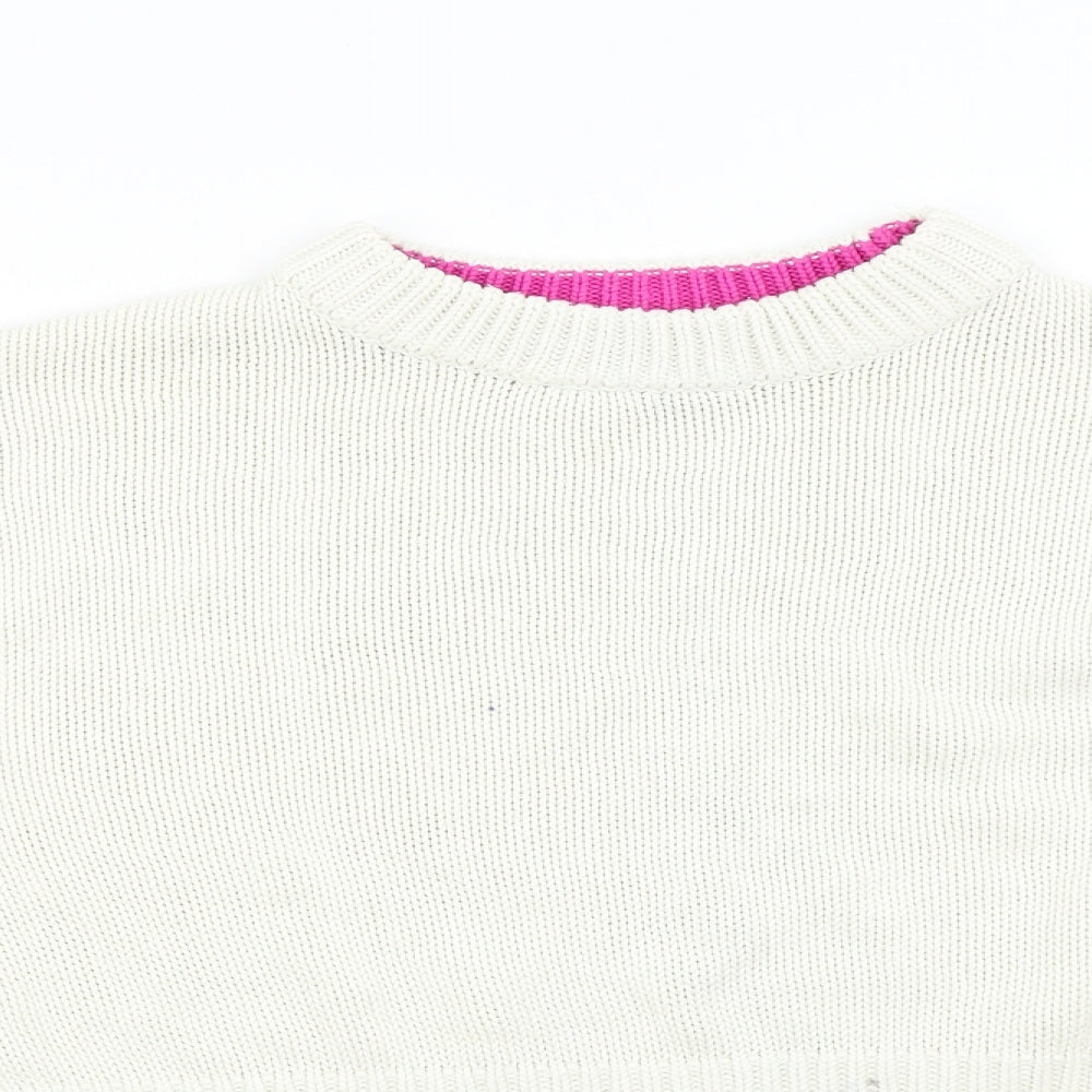 Topshop Womens Ivory  Knit Pullover Jumper Size S
